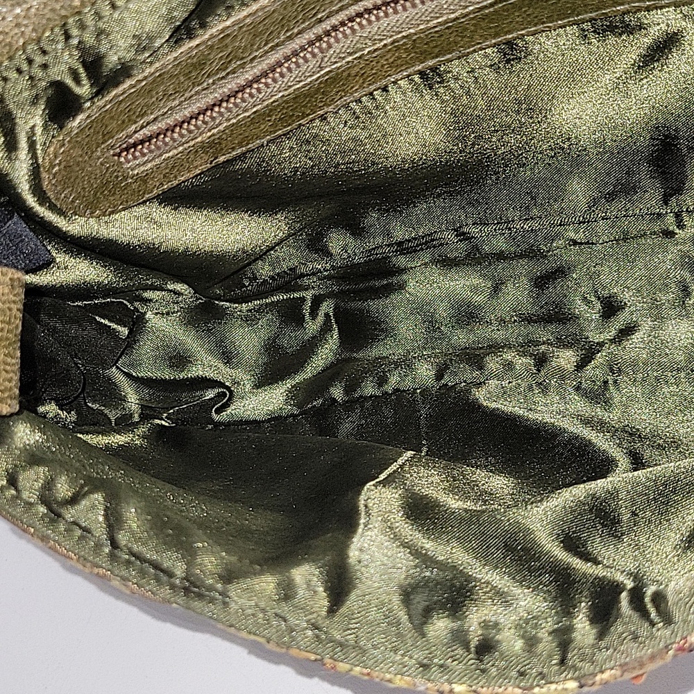 Christina Beaded Olive Green Embellished Shoulder Bag - Picture 11 of 14